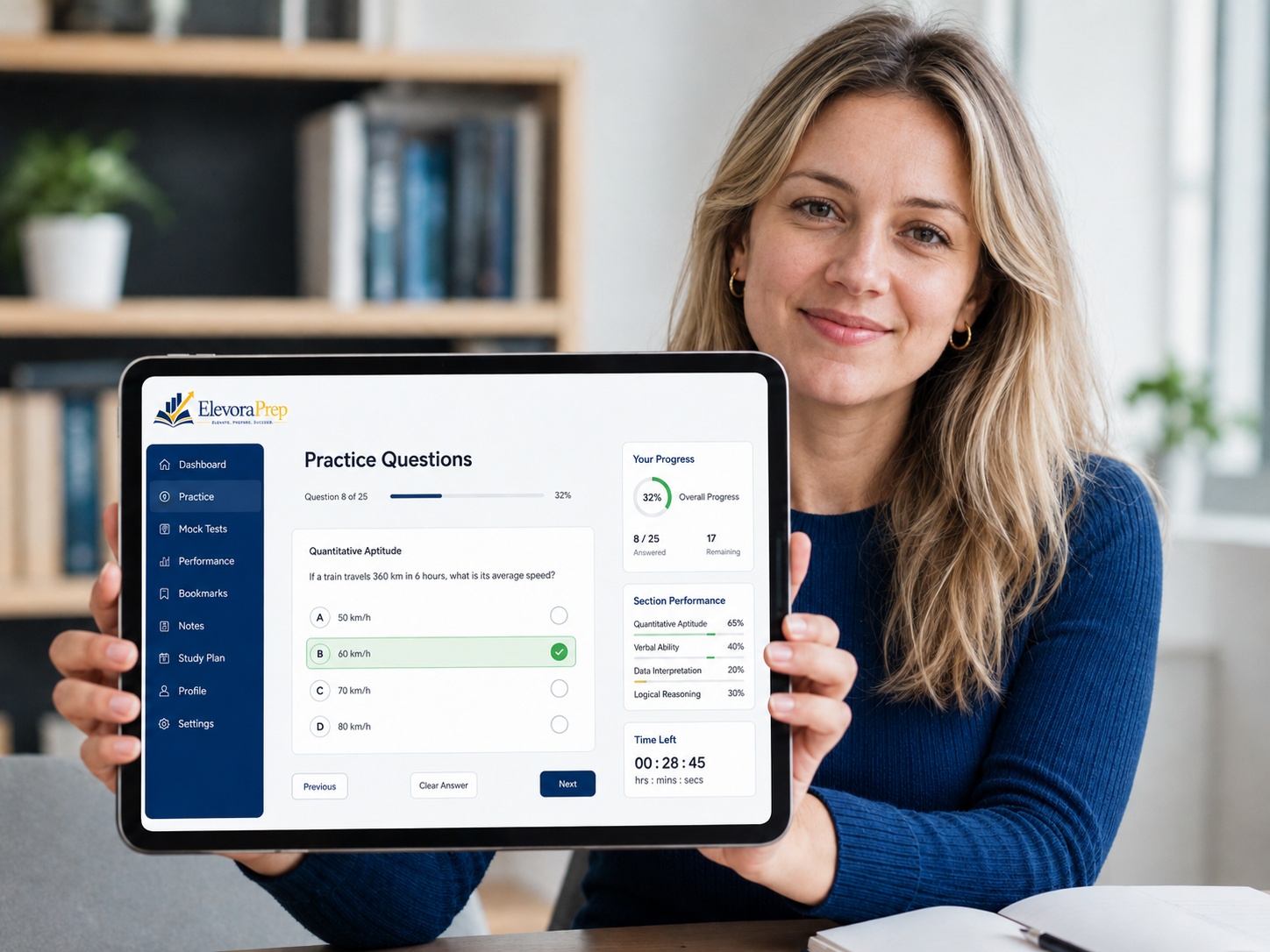 PMP practice questions by topic on the ElevoraPrep exam preparation platform